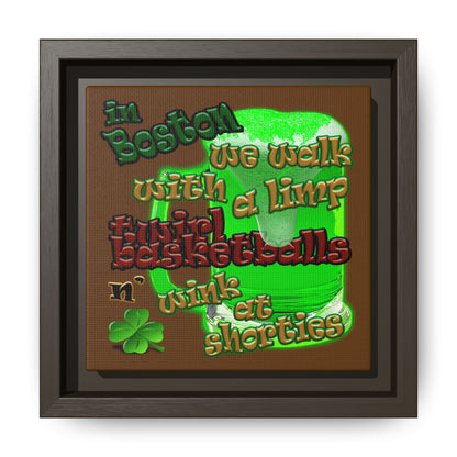 celtics logo - framed canvas art (brown)