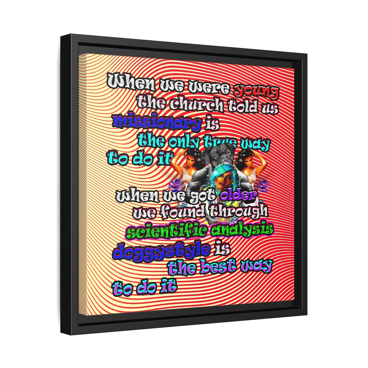 doggystyle - framed canvas art (yellow-orange wave)