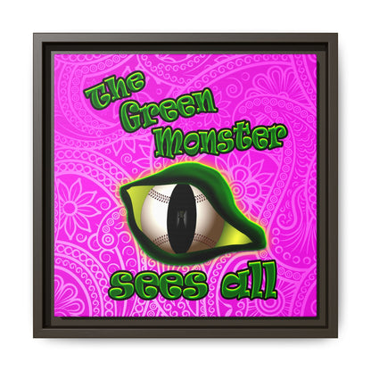 green monster - framed canvas art (pink swirl)