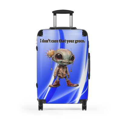 I don't care that your green - Suitcase (blue-white wave)