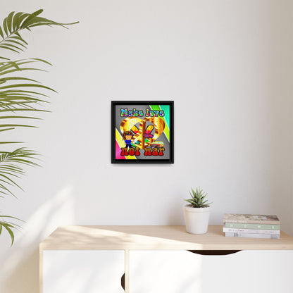 love peace - framed canvas art (rainbow split)