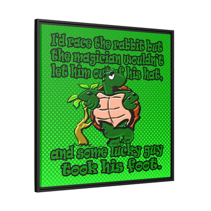 turtle race - framed canvas art (logo green)