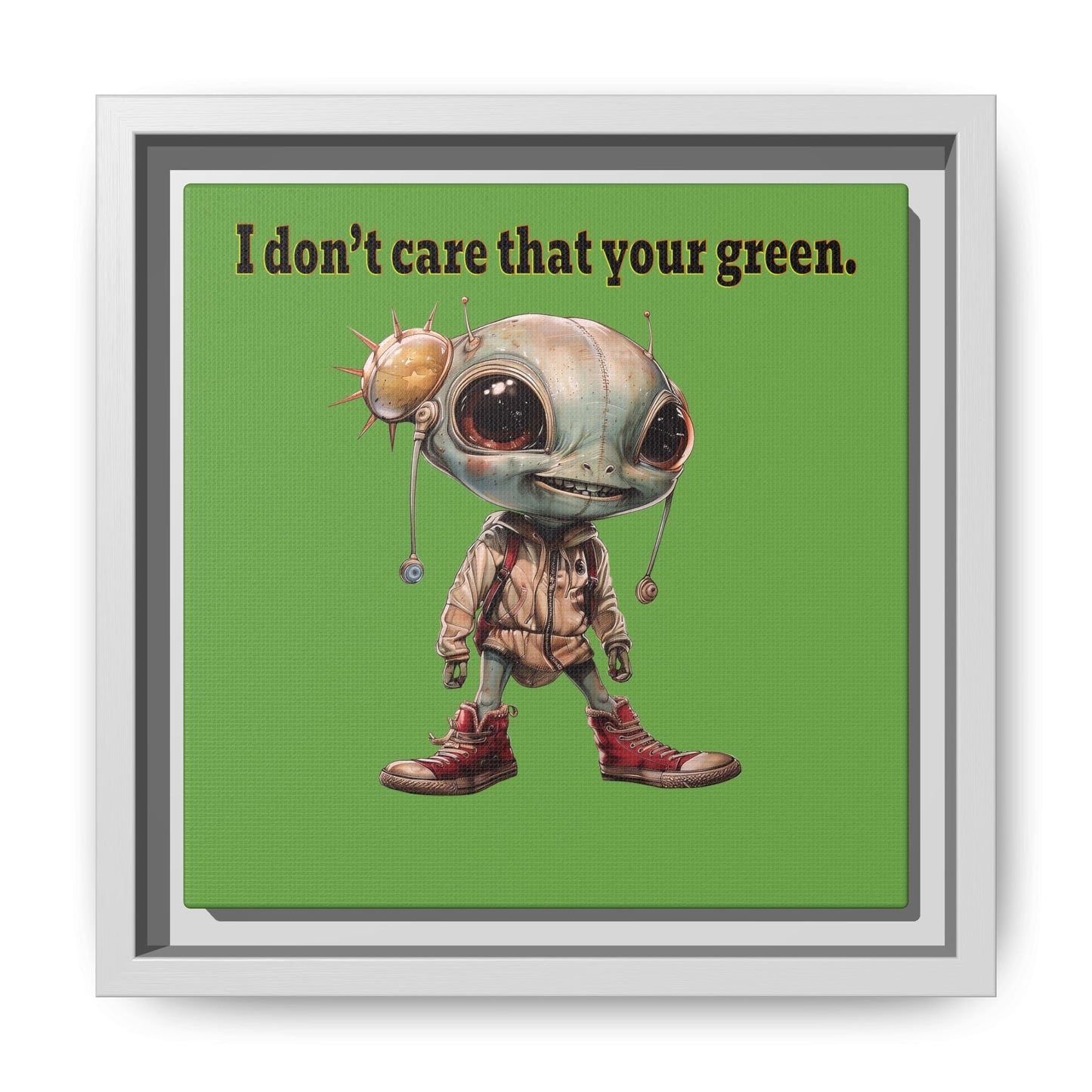 I don't care that your green - framed canvas art (green)