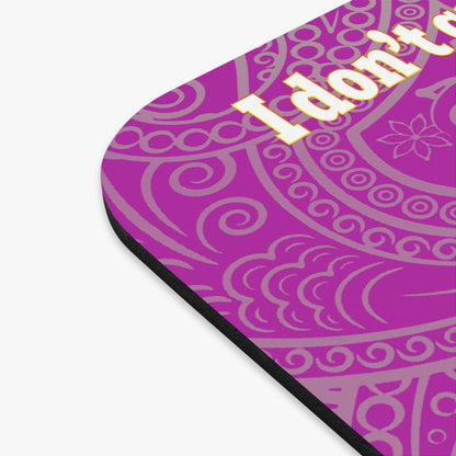 I don't care that your green - Mouse Pad (Rectangle) (pink swirl)