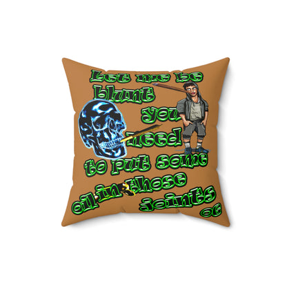 og - Spun Polyester Square Pillow - (light brown)