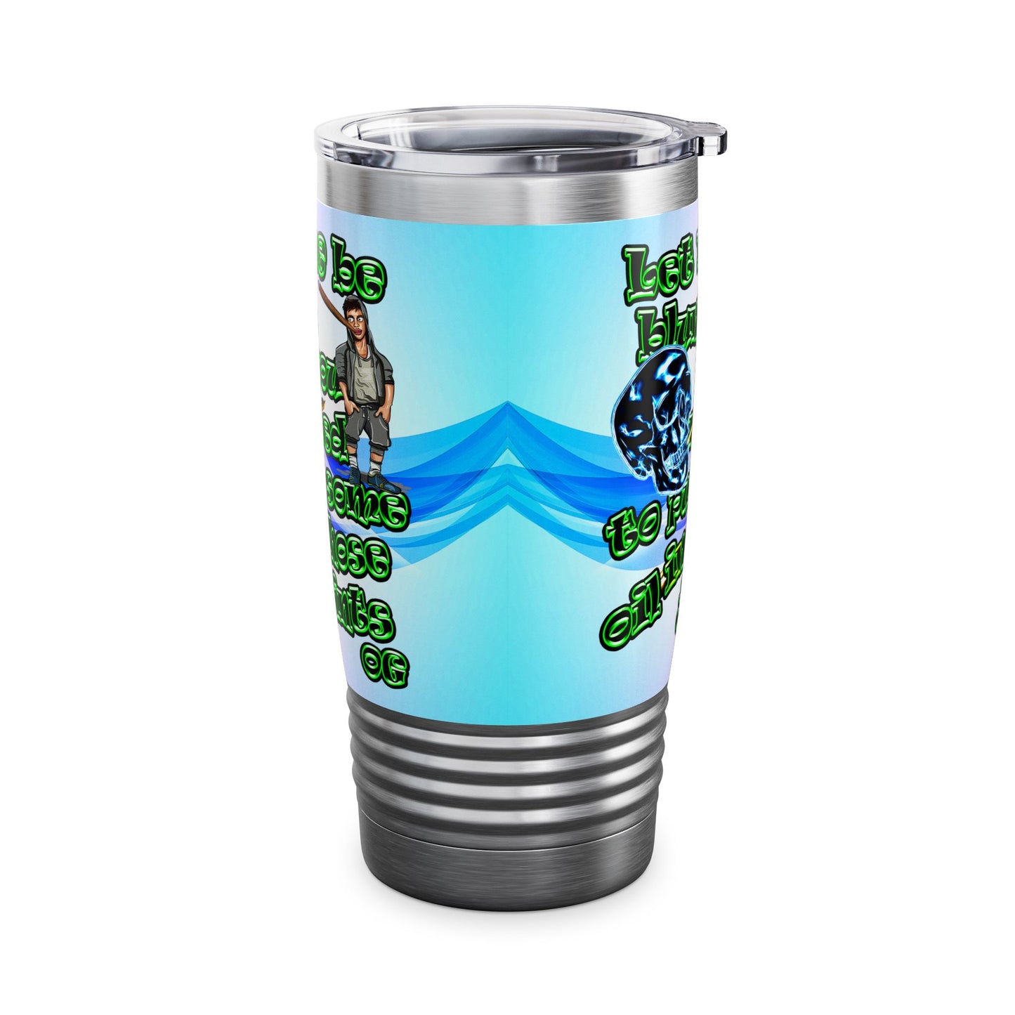 og - Ringneck Tumbler, 20oz (light blue-pink wave)