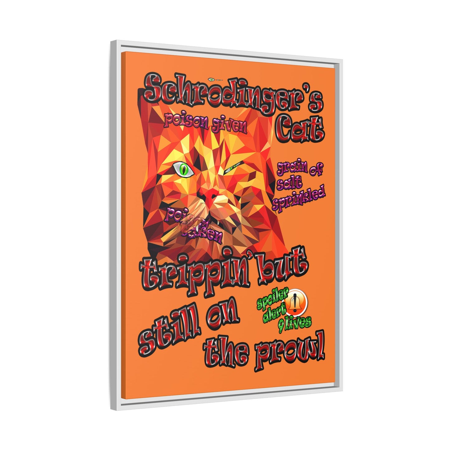 schrodinger's cat - framed canvas art (crusta)