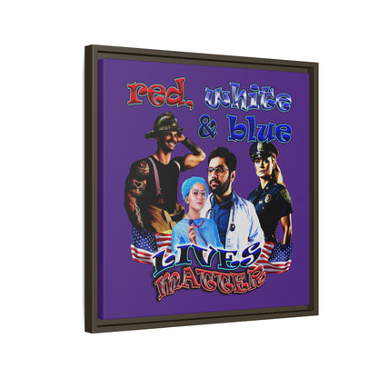 rw&b lives matter - framed canvas art (purple)