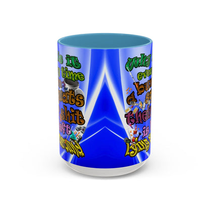 the bum's shit - Accent Mug (blue-white wave)