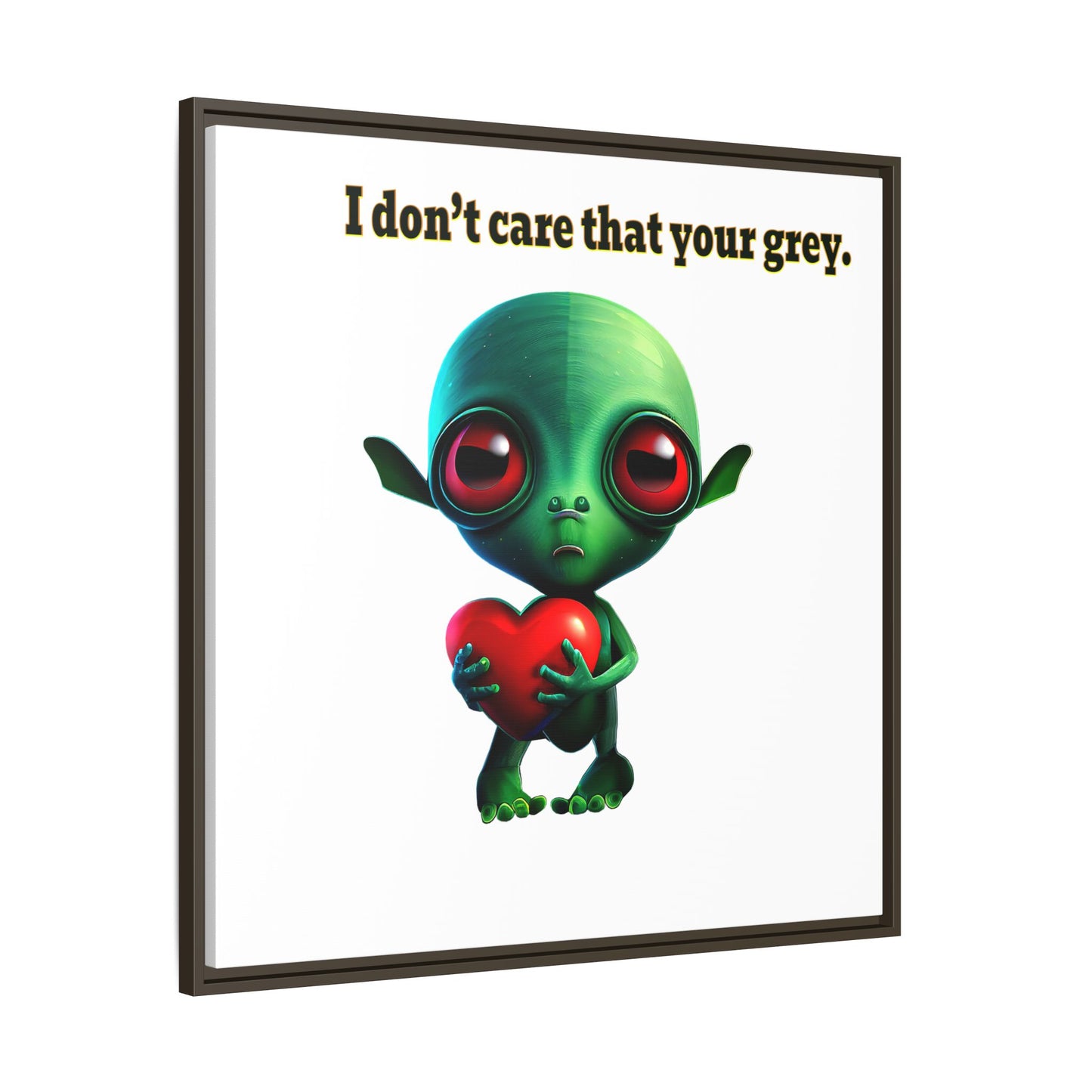 I don't care that your grey - framed canvas art (white)