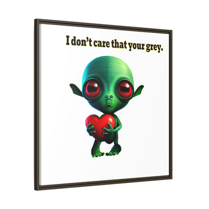 I don't care that your grey - framed canvas art (white)