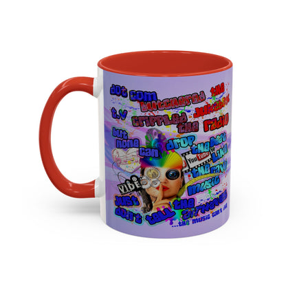 drop the beat - Accent Mug (light blue-pink wave)