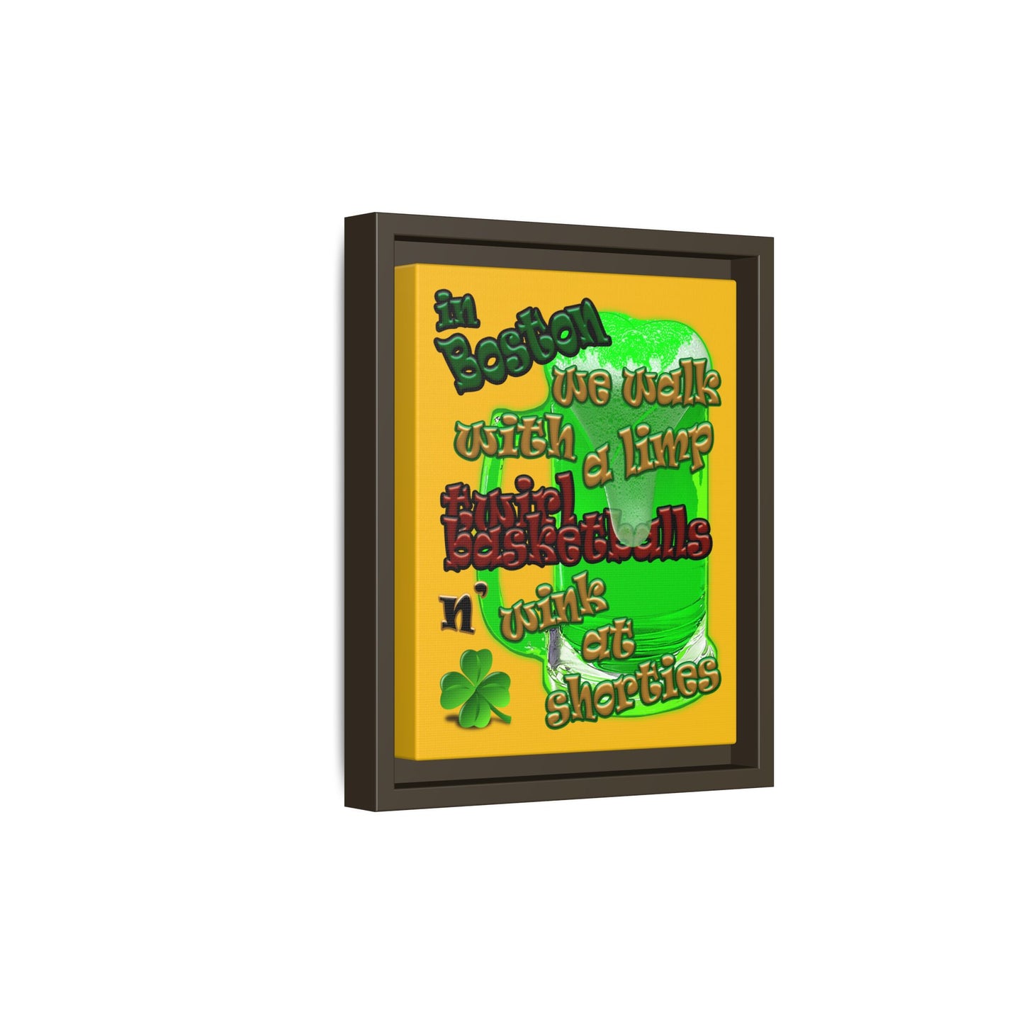 celtics logo - framed canvas art (yellow)