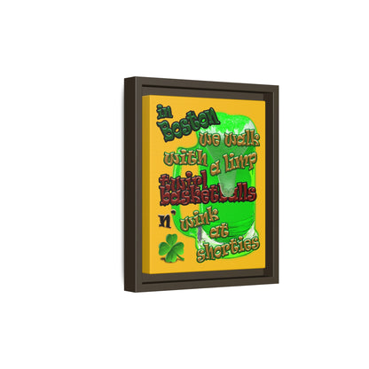 celtics logo - framed canvas art (yellow)