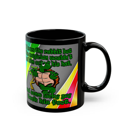 turtle race - Black Mug (rainbow split)