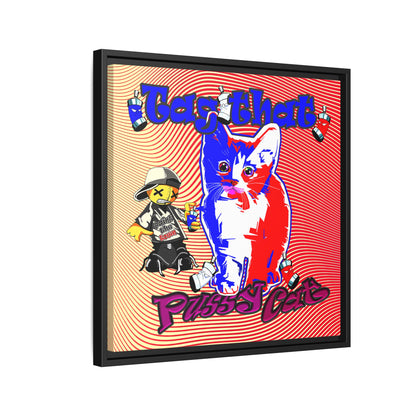 tag that - framed canvas art (yellow-orange wave)