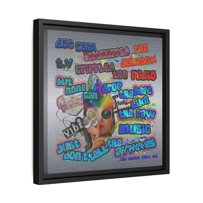 drop the beat - framed canvas art (brushed nickel)