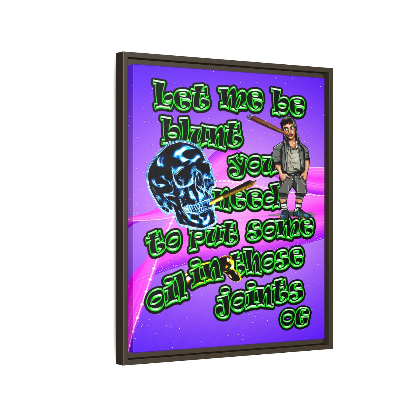 og - framed canvas art (purple-pink wave)