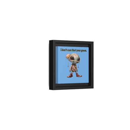 I don't care that your green - framed canvas art (light blue)