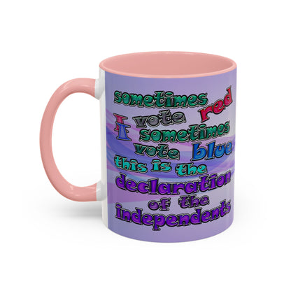 declaration of the independents - Accent Mug (light blue-pink wave)