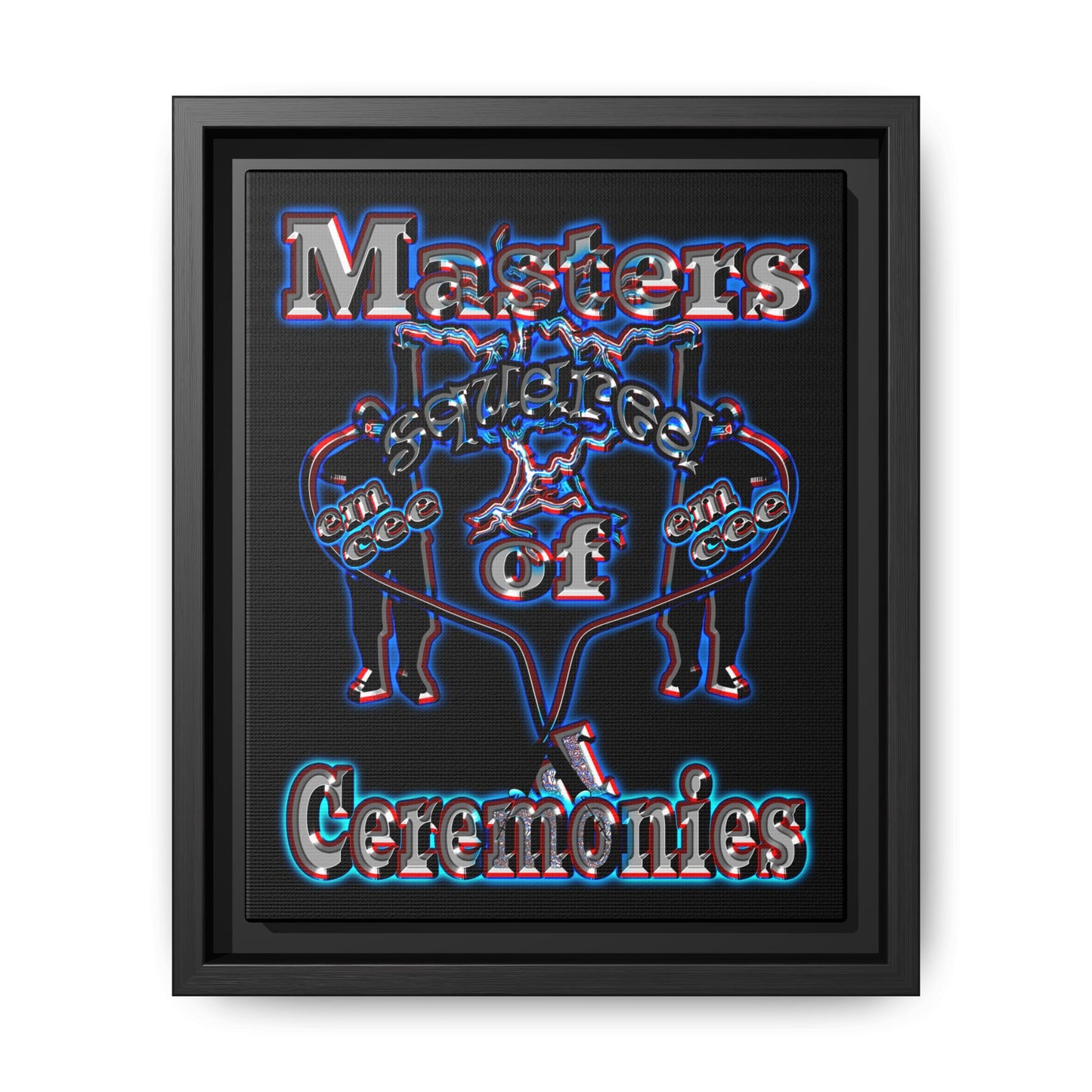 em cee squared - framed canvas art (black)