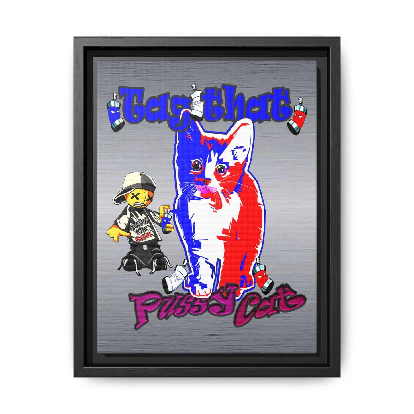 tag that - framed canvas art (brushed nickel)