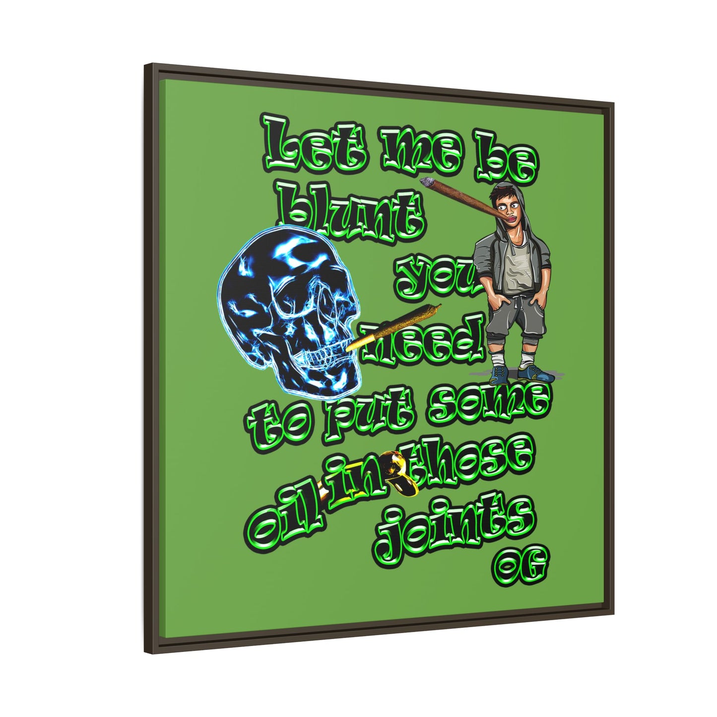 og - framed canvas art (green)