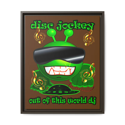 disc jockey - framed canvas art (brown)
