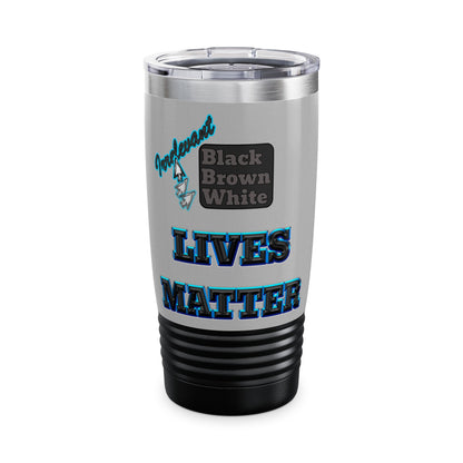 irrelevant - Ringneck Tumbler, 20oz (light grey)