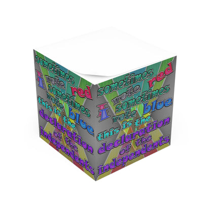 declaration of the independents - note cube (rainbow split)