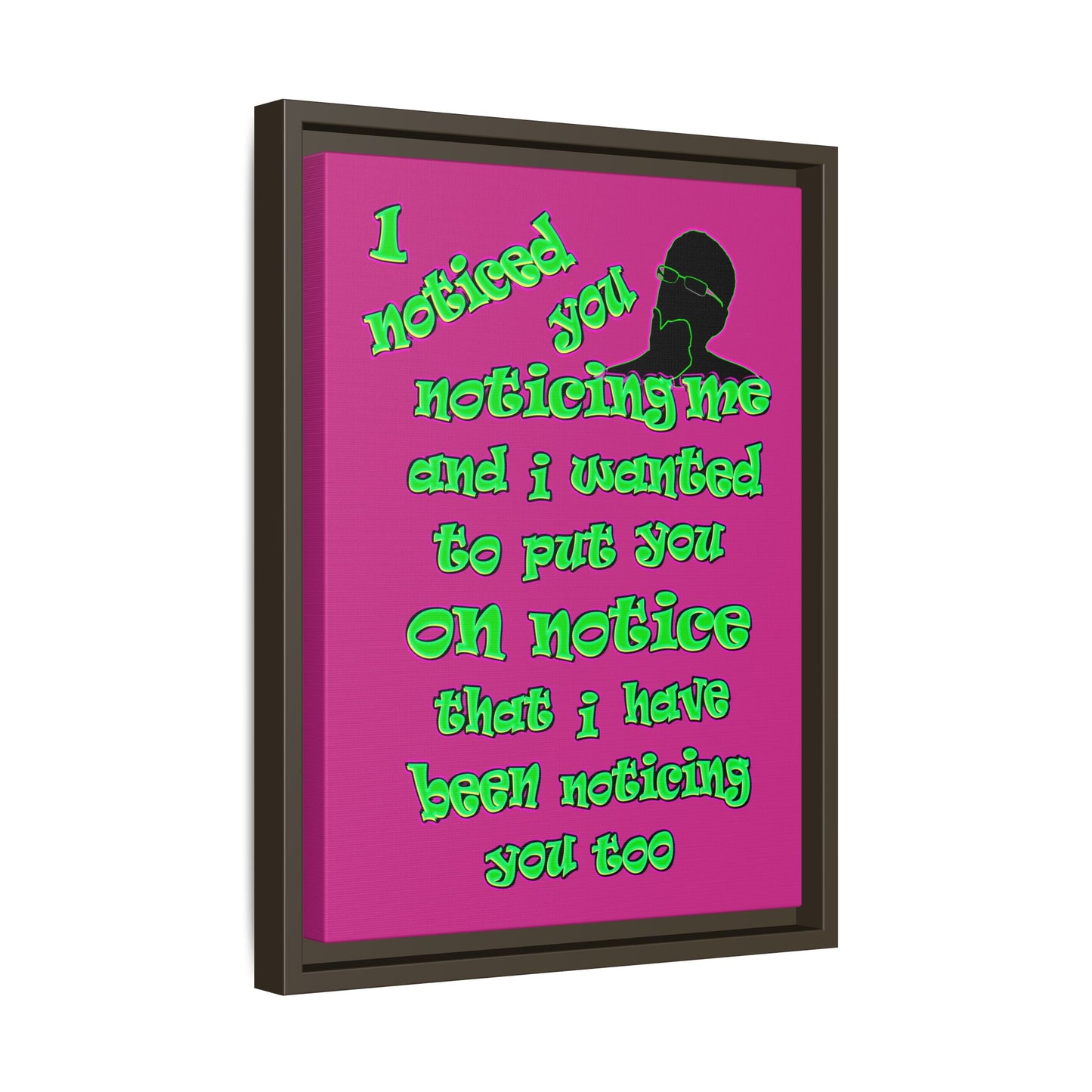 noticed you noticing - framed canvas art (pink)