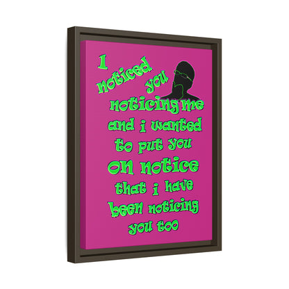 noticed you noticing - framed canvas art (pink)
