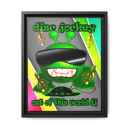disc jockey - framed canvas art (rainbow split)