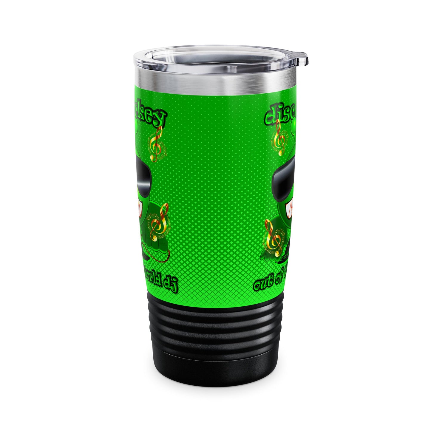 disc jockey - Ringneck Tumbler, 20oz (logo green)