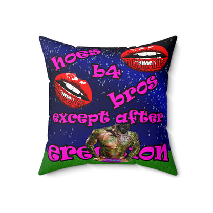 hoes b4 bros - Faux Suede Square Pillow - ('snoops' background)