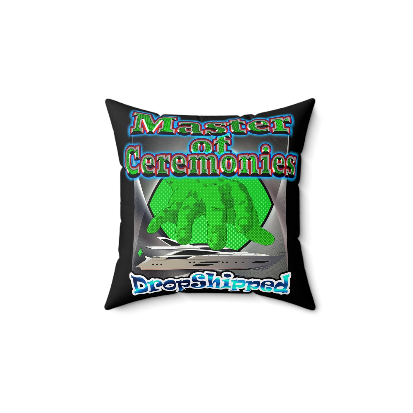 logo - Spun Polyester Square Pillow - (black)