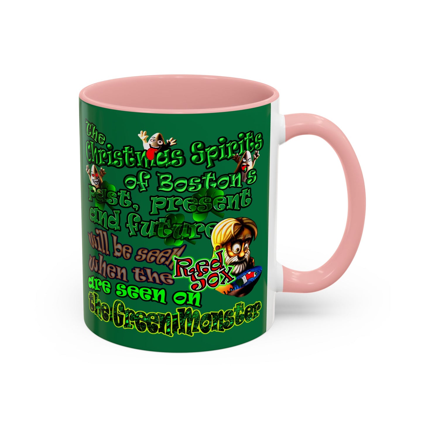 christmas spirits of boston - Accent Mug (dark green)