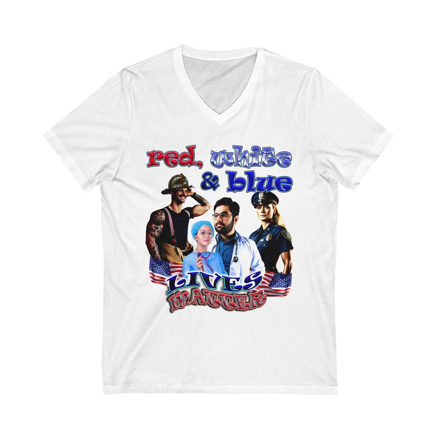 rw&b lives matter - Unisex Jersey Short Sleeve V-Neck Tee