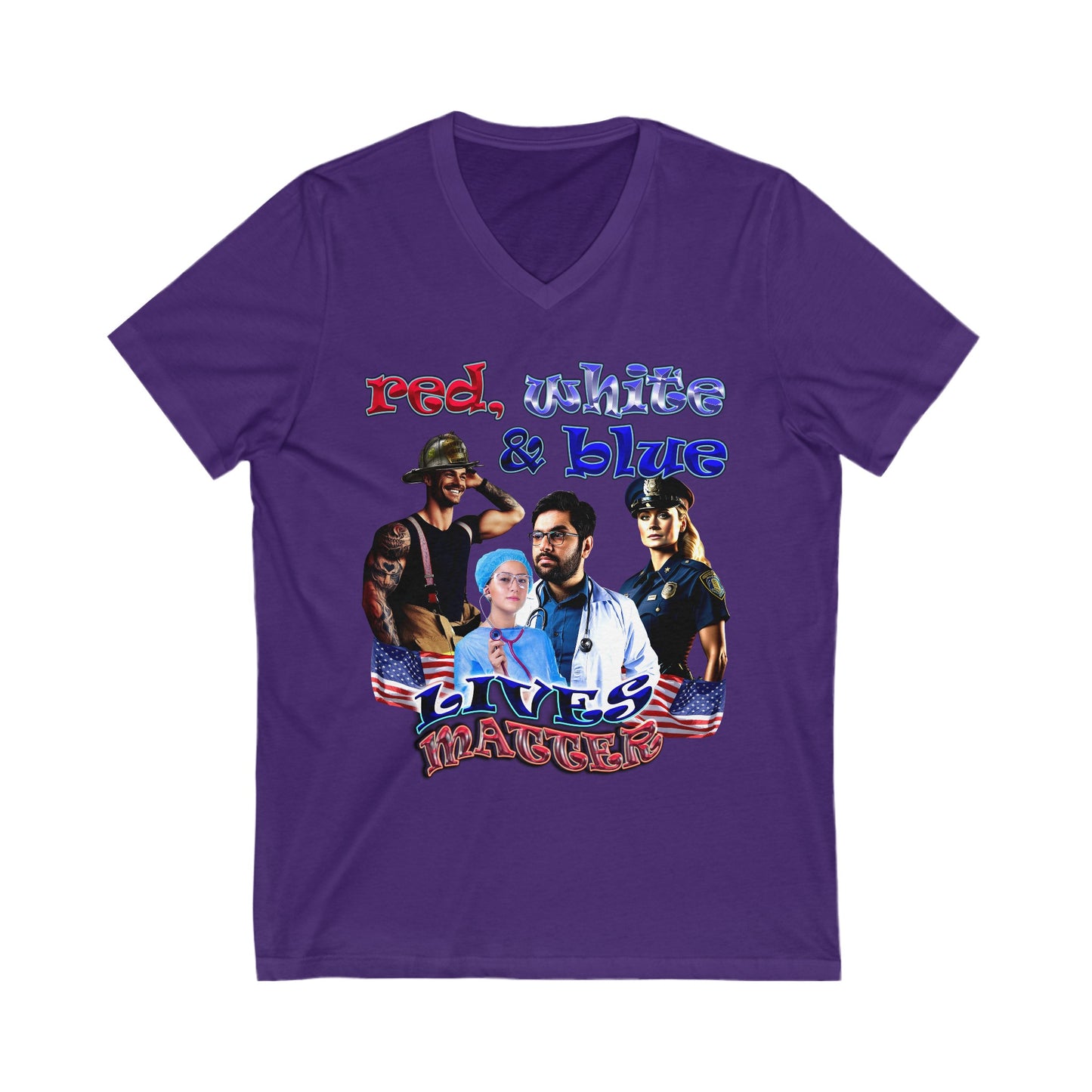 rw&b lives matter - Unisex Jersey Short Sleeve V-Neck Tee