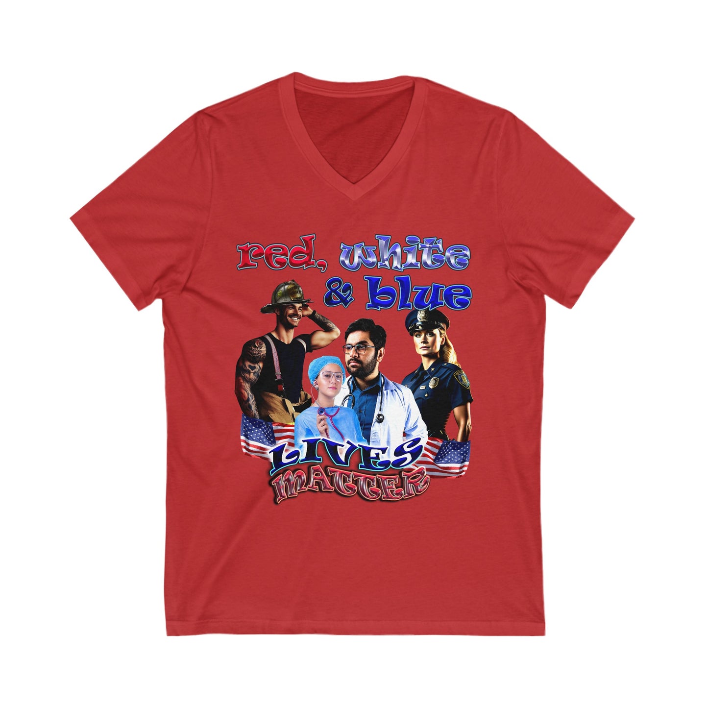 rw&b lives matter - Unisex Jersey Short Sleeve V-Neck Tee