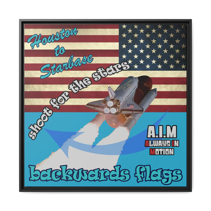 shoot for the stars - framed canvas art (turquoise)