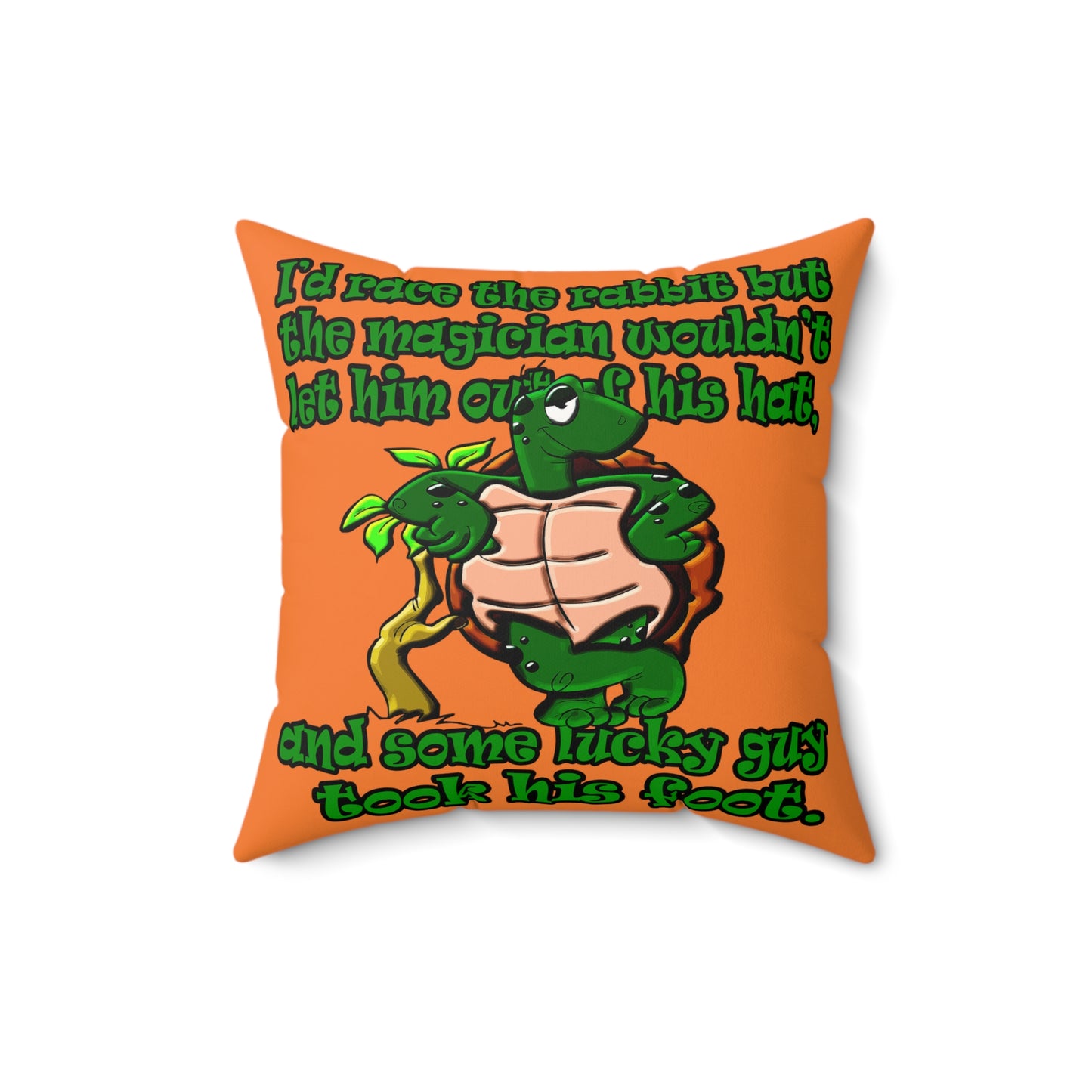 turtle race - Faux Suede Square Pillow - (crusta)