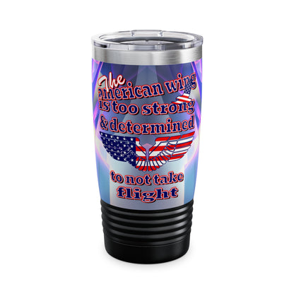 american wing - Ringneck Tumbler, 20oz (grey-pink wave)