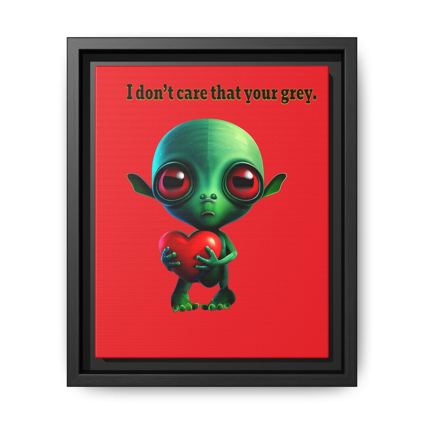 I don't care that your grey - framed canvas art (red)