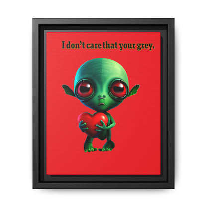 I don't care that your grey - framed canvas art (red)