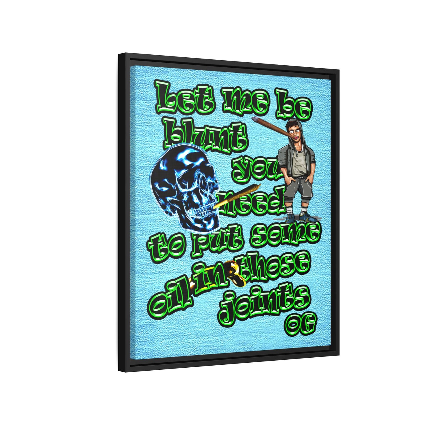 og - framed canvas art (faded blue)