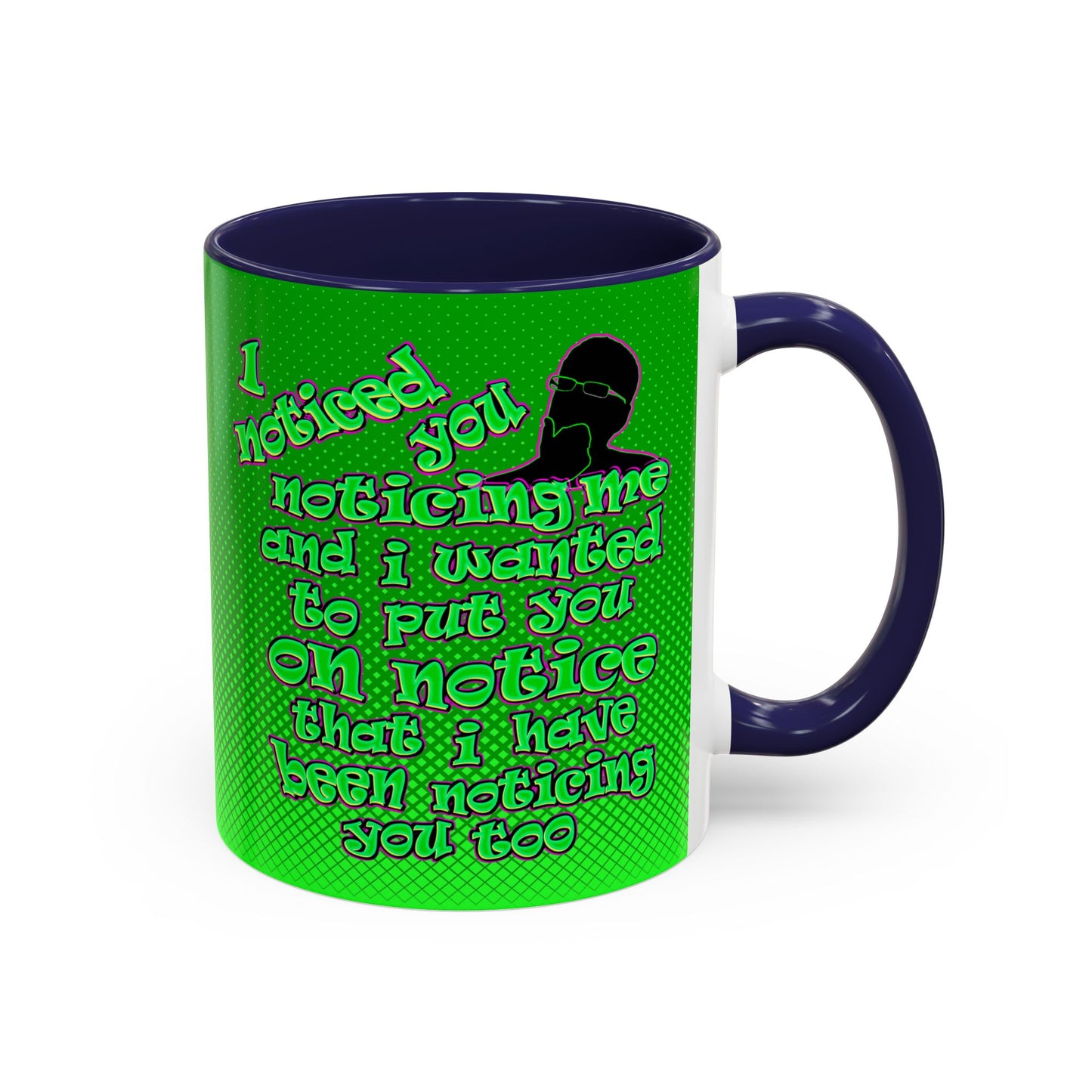 noticed you noticing - Accent Mug (logo green)