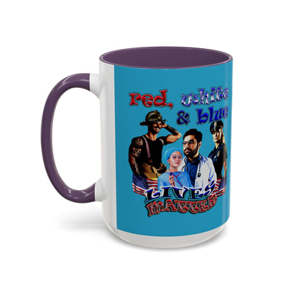rw&b lives matter - Accent Mug (turquoise)