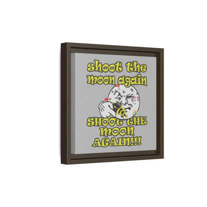shoot the moon again - framed canvas art (light grey)