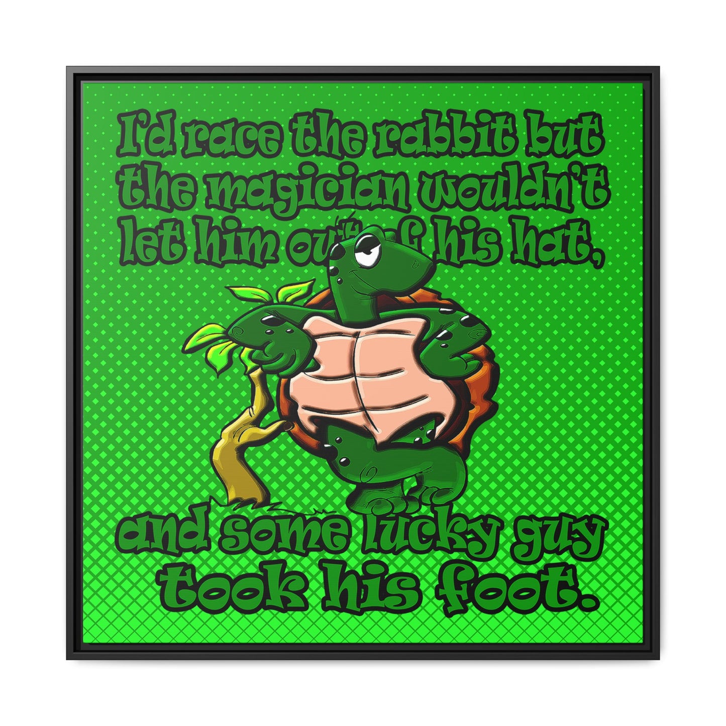 turtle race - framed canvas art (logo green)